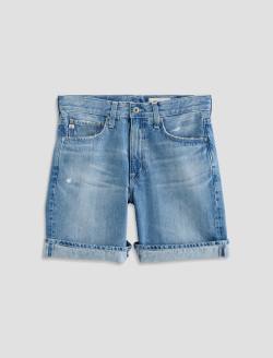 [ JEANS] Linen Denim Banding Shorts★人気★ Amy women's denim Bermuda shorts light blue – CROSS JEANS