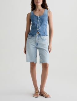 Hattie Short Sunfaded Destructed High-Rise Bermuda WOMENS BOTTOMS Photo 2