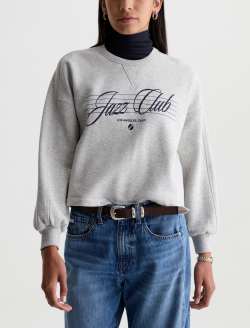 Roselle Sweatshirt Jazz Club Heather Grey Graphic Crew Neck Pullover WOMENS TOPS Photo 2