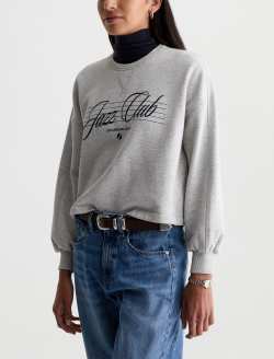 Roselle Sweatshirt Jazz Club Heather Grey Graphic Crew Neck Pullover WOMENS TOPS Photo 7