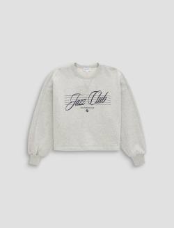 Roselle Sweatshirt Jazz Club Heather Grey Graphic Crew Neck Pullover WOMENS TOPS Photo 1