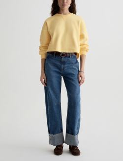 Roselle Crewneck Sunlight Yellow Cropped Pullover WOMENS TOPS Photo 5