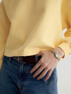 Roselle Crewneck Sunlight Yellow Cropped Pullover WOMENS TOPS Photo 7