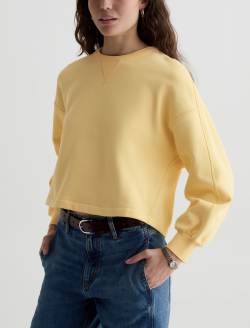 Roselle Crewneck Sunlight Yellow Cropped Pullover WOMENS TOPS Photo 8