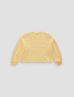 Roselle Crewneck Sunlight Yellow Cropped Pullover WOMENS TOPS Photo 1