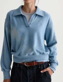 Carol Sweatshirt Glacial Johnny Collar Fleece WOMENS TOPS Photo 3