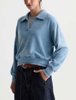 Carol Sweatshirt Glacial Johnny Collar Fleece WOMENS TOPS Photo 7