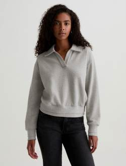 Carol Sweatshirt Heather Grey Johnny Collar Sweatshirt WOMENS TOPS Photo 2