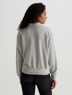 Carol Sweatshirt Heather Grey Johnny Collar Sweatshirt WOMENS TOPS Photo 8
