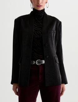 Beverly Jacket Moonlight Vinyl Satin Smoking Blazer WOMENS TOPS Photo 2