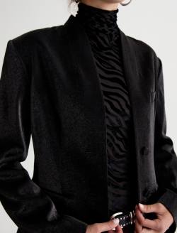 Beverly Jacket Moonlight Vinyl Satin Smoking Blazer WOMENS TOPS Photo 3