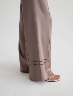Sarah Trouser Cork Satin High-Rise Wide Leg WOMENS BOTTOMS Photo 6