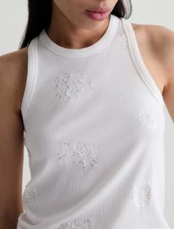 Michelle Top Silver Firework Embellished High-Neck Tank WOMENS TOPS Photo 3