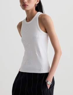 Michelle Top Silver Firework Embellished High-Neck Tank WOMENS TOPS Photo 7