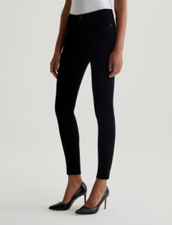 Farrah Skinny Super Black Velvet Mid-Rise Skinny WOMENS BOTTOMS Photo 5