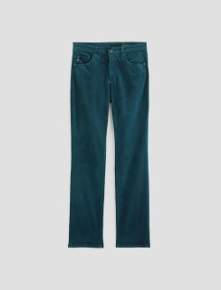 Mari Velvet Pant Deep Lagoon Mid-Rise Slim Straight WOMENS BOTTOMS Photo 1
