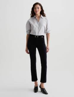 Mari Velvet Super Black Mid-Rise Slim Straight WOMENS BOTTOMS Photo 2