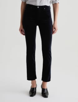 Mari Velvet Super Black Mid-Rise Slim Straight WOMENS BOTTOMS Photo 3