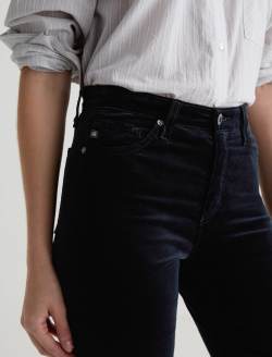 Mari Velvet Super Black Mid-Rise Slim Straight WOMENS BOTTOMS Photo 4