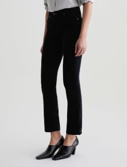 Mari Velvet Super Black Mid-Rise Slim Straight WOMENS BOTTOMS Photo 6