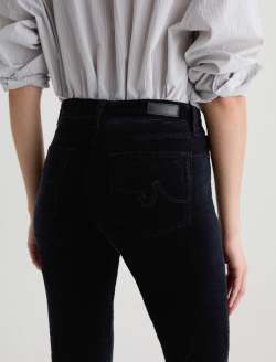 Mari Velvet Super Black Mid-Rise Slim Straight WOMENS BOTTOMS Photo 7