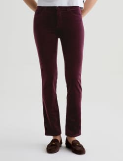 Mari Velvet Pant Winery Mid-Rise Slim Straight WOMENS BOTTOMS Photo 3