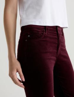 Mari Velvet Pant Winery Mid-Rise Slim Straight WOMENS BOTTOMS Photo 4