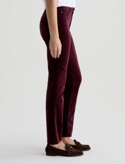Mari Velvet Pant Winery Mid-Rise Slim Straight WOMENS BOTTOMS Photo 5