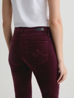Mari Velvet Pant Winery Mid-Rise Slim Straight WOMENS BOTTOMS Photo 7