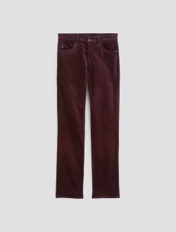 Mari Velvet Pant Winery Mid-Rise Slim Straight WOMENS BOTTOMS Photo 1
