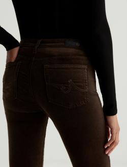 Mari Extended Rich Umber Velvet Mid-Rise Slim Straight WOMENS BOTTOMS Photo 7