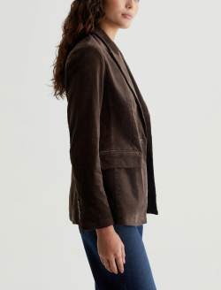 Rue Blazer Rich Umber Velvet Fitted Blazer WOMENS TOPS Photo 3