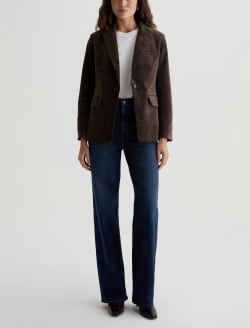 Rue Blazer Rich Umber Velvet Fitted Blazer WOMENS TOPS Photo 4
