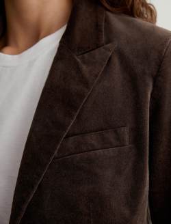 Rue Blazer Rich Umber Velvet Fitted Blazer WOMENS TOPS Photo 5