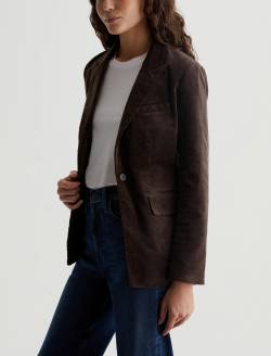 Rue Blazer Rich Umber Velvet Fitted Blazer WOMENS TOPS Photo 6