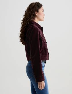 Isa Velvet Jacket Winery Cropped Trucker Jacket WOMENS TOPS Photo 4