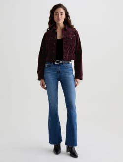 Isa Velvet Jacket Winery Cropped Trucker Jacket WOMENS TOPS Photo 5