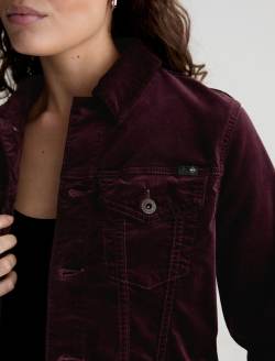Isa Velvet Jacket Winery Cropped Trucker Jacket WOMENS TOPS Photo 6