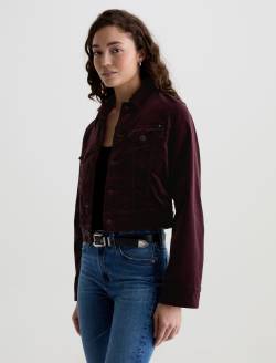 Isa Velvet Jacket Winery Cropped Trucker Jacket WOMENS TOPS Photo 7