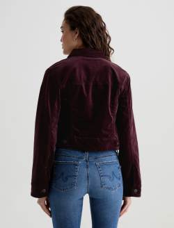 Isa Velvet Jacket Winery Cropped Trucker Jacket WOMENS TOPS Photo 8