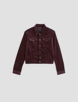 Isa Velvet Jacket Winery Cropped Trucker Jacket WOMENS TOPS Photo 1