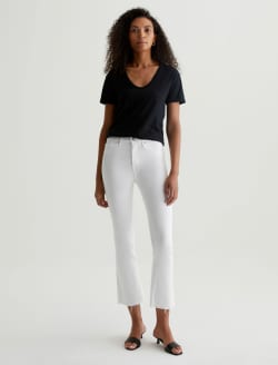 Jodi Crop White High Rise Flare Crop WOMENS BOTTOMS Photo 1
