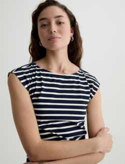 navy blue dress fashion nova Eloise T-Shirt Dress - Navy Stripe | Betty Basics