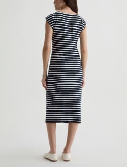 Aja Dress Pacific Navy/Powder Side Pleat T-Shirt Dress WOMENS TOPS Photo 7