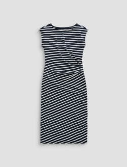 Aja Dress Pacific Navy/Powder Side Pleat T-Shirt Dress WOMENS TOPS Photo 1