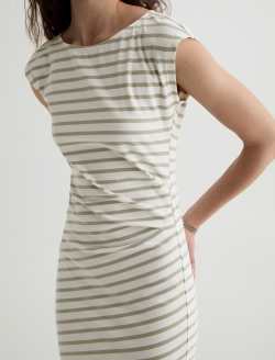 Aja Dress Powder/Spruce Green Side Pleat T-Shirt Dress WOMENS TOPS Photo 3