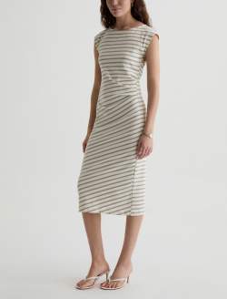 Aja Dress Powder/Spruce Green Side Pleat T-Shirt Dress WOMENS TOPS Photo 6