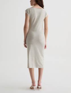 Aja Dress Powder/Spruce Green Side Pleat T-Shirt Dress WOMENS TOPS Photo 7