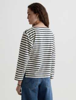 Annie Tee Powder/Pacific Navy Boat Neck Long Sleeve WOMENS TOPS Photo 8