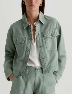 Valleta Jacket Sulfur Matcha Latte Utility Shirt Jacket WOMENS TOPS Photo 2
